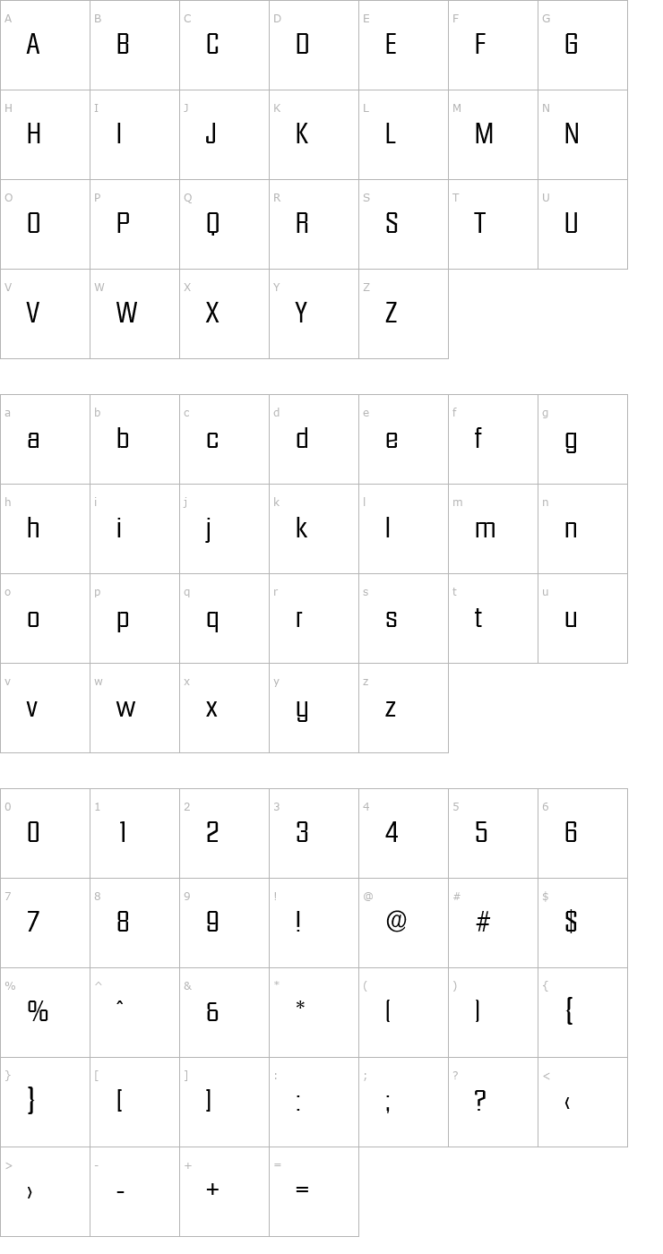 Character Map SeanBecker Font