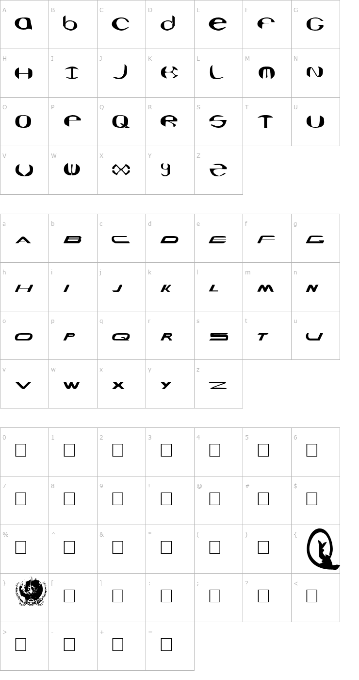 Character Map Seaquest Font