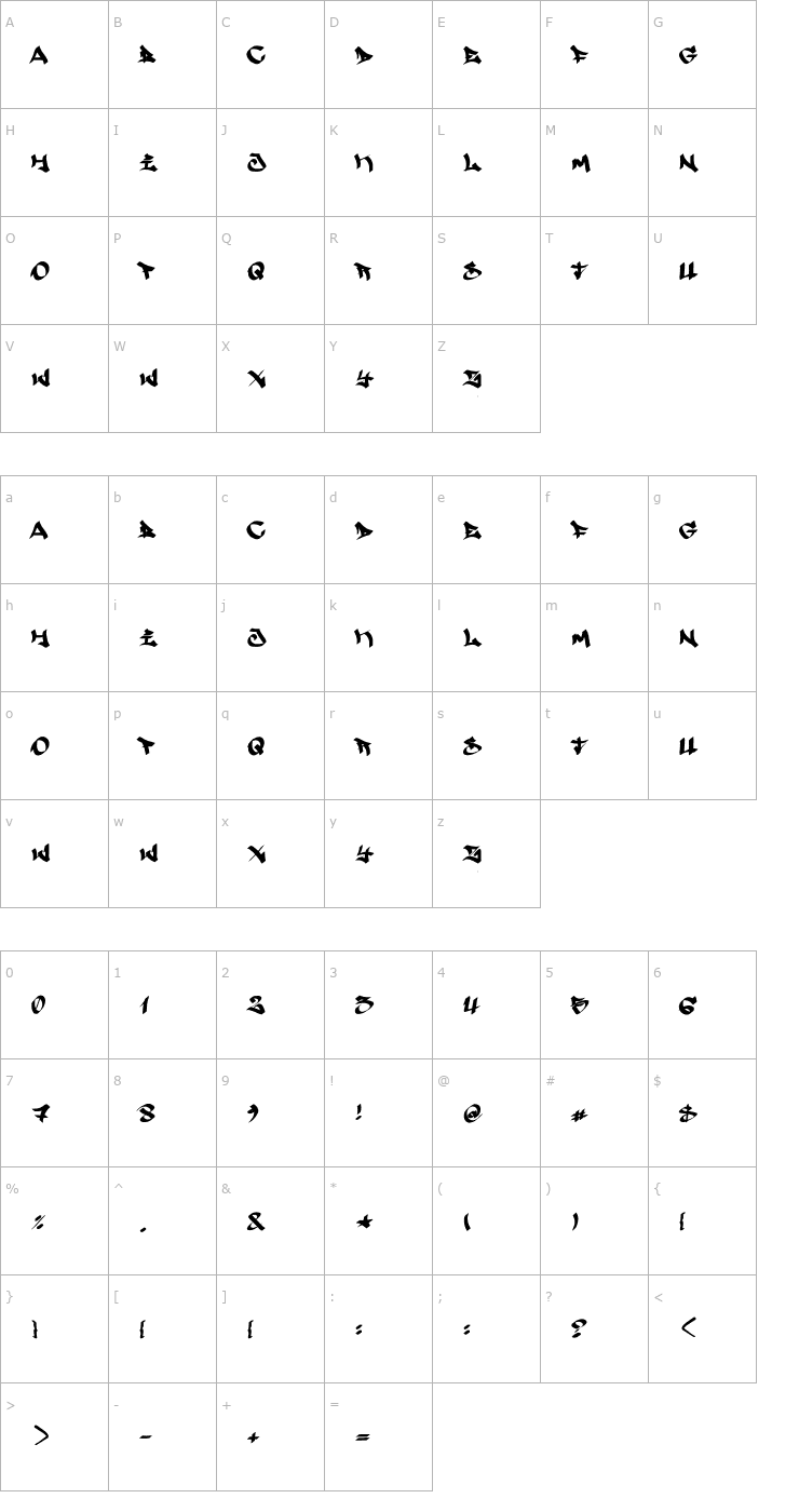 Character Map Searfont Font