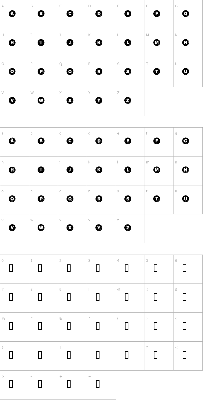 Character Map Section Intersection Font