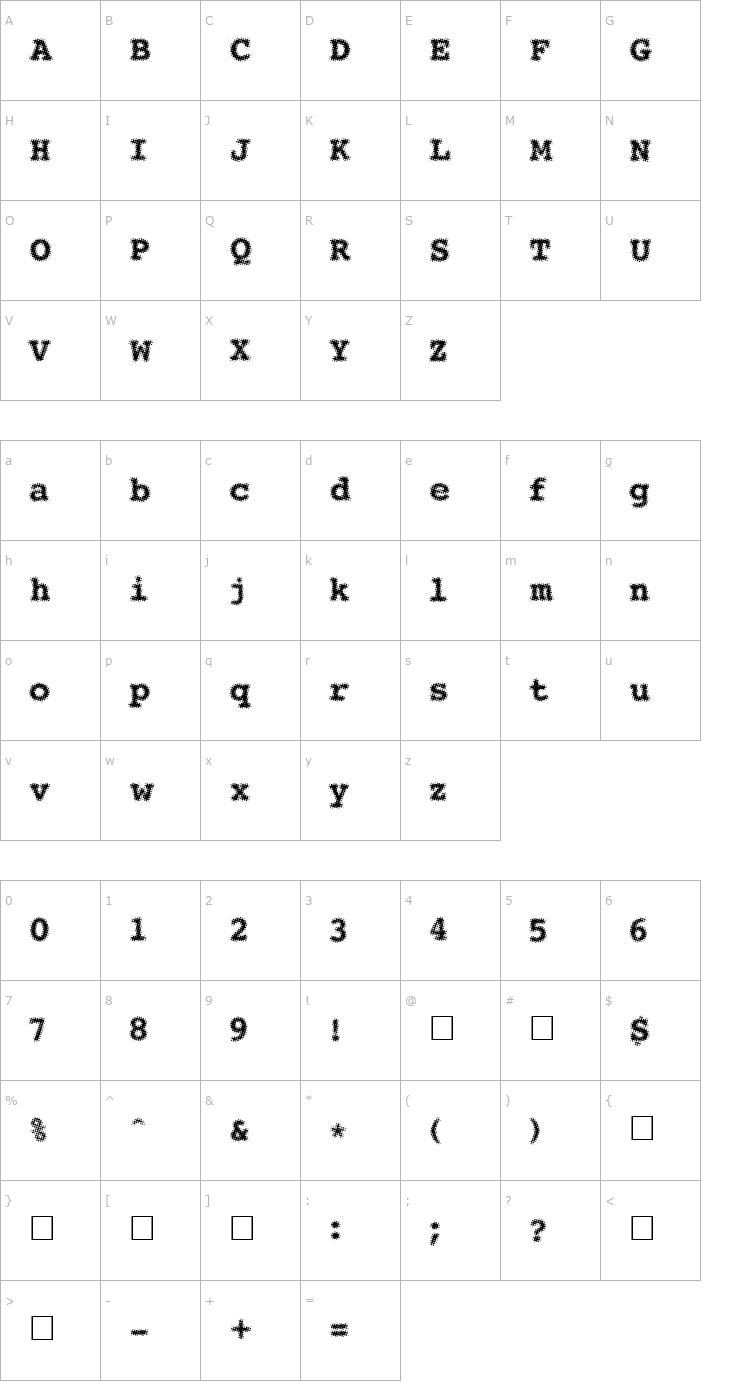 Character Map See Regular Font
