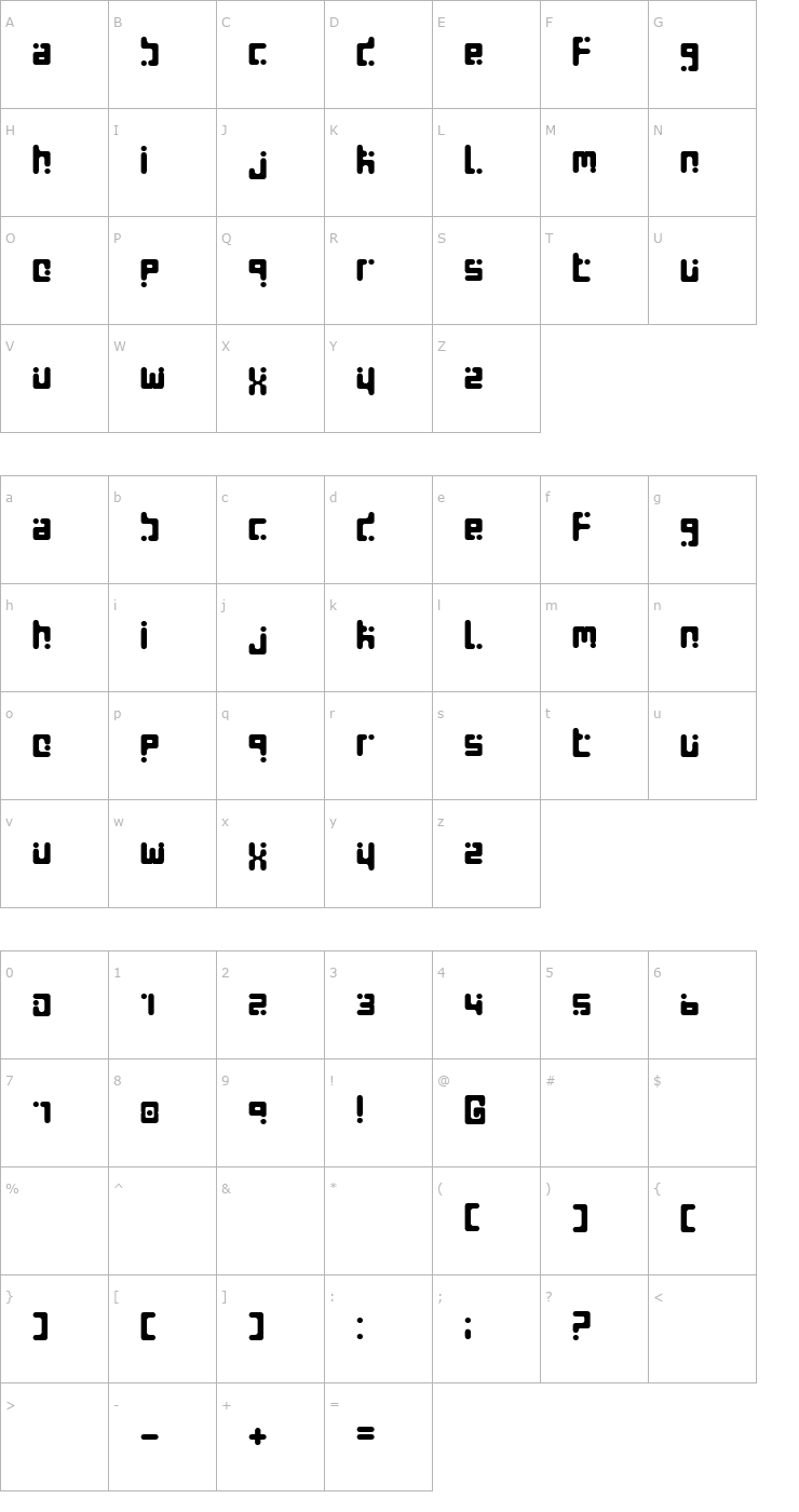 Character Map Seeds Cyr Medium Font