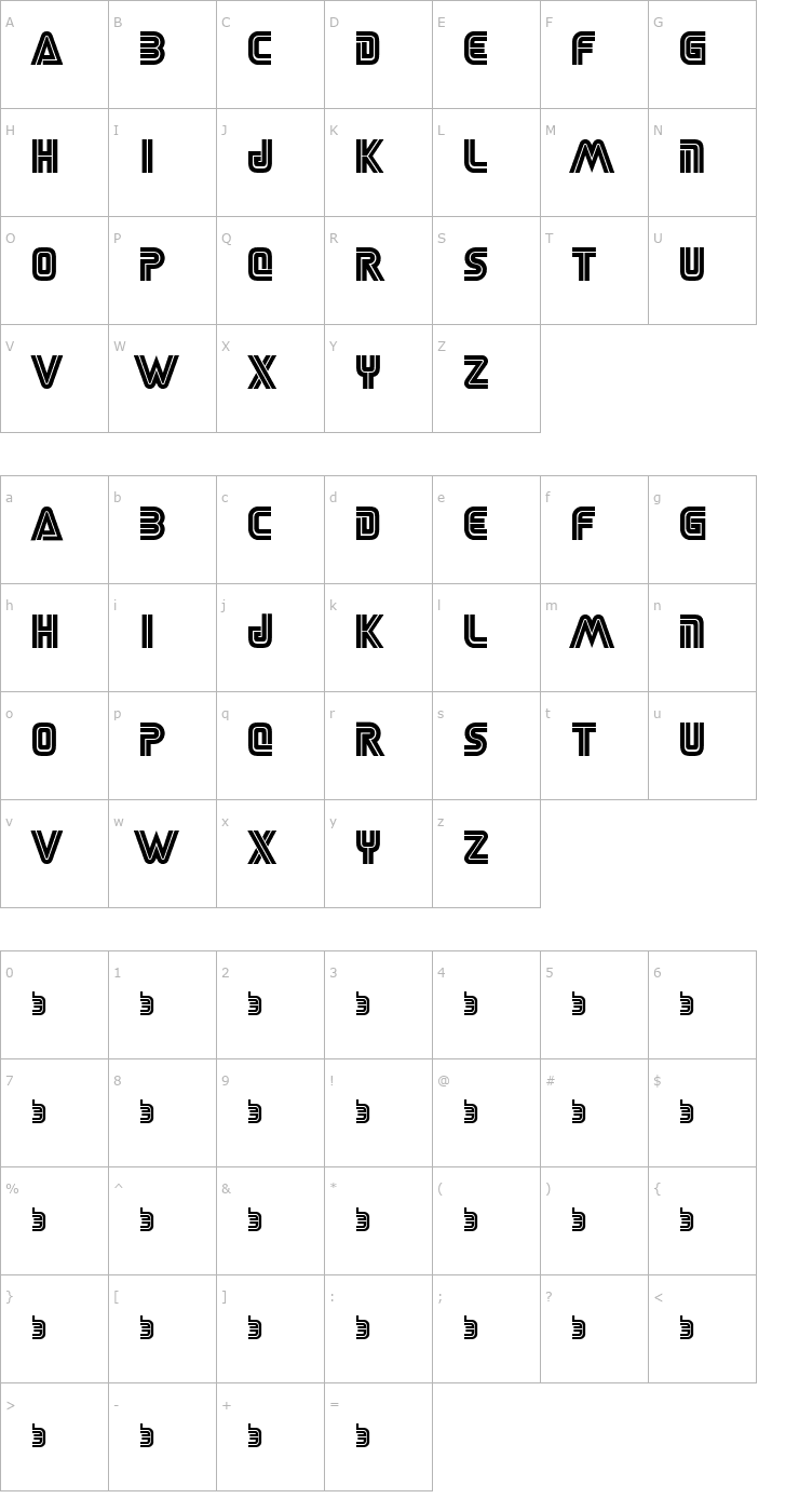 Character Map SEGA LOGO FONT Font
