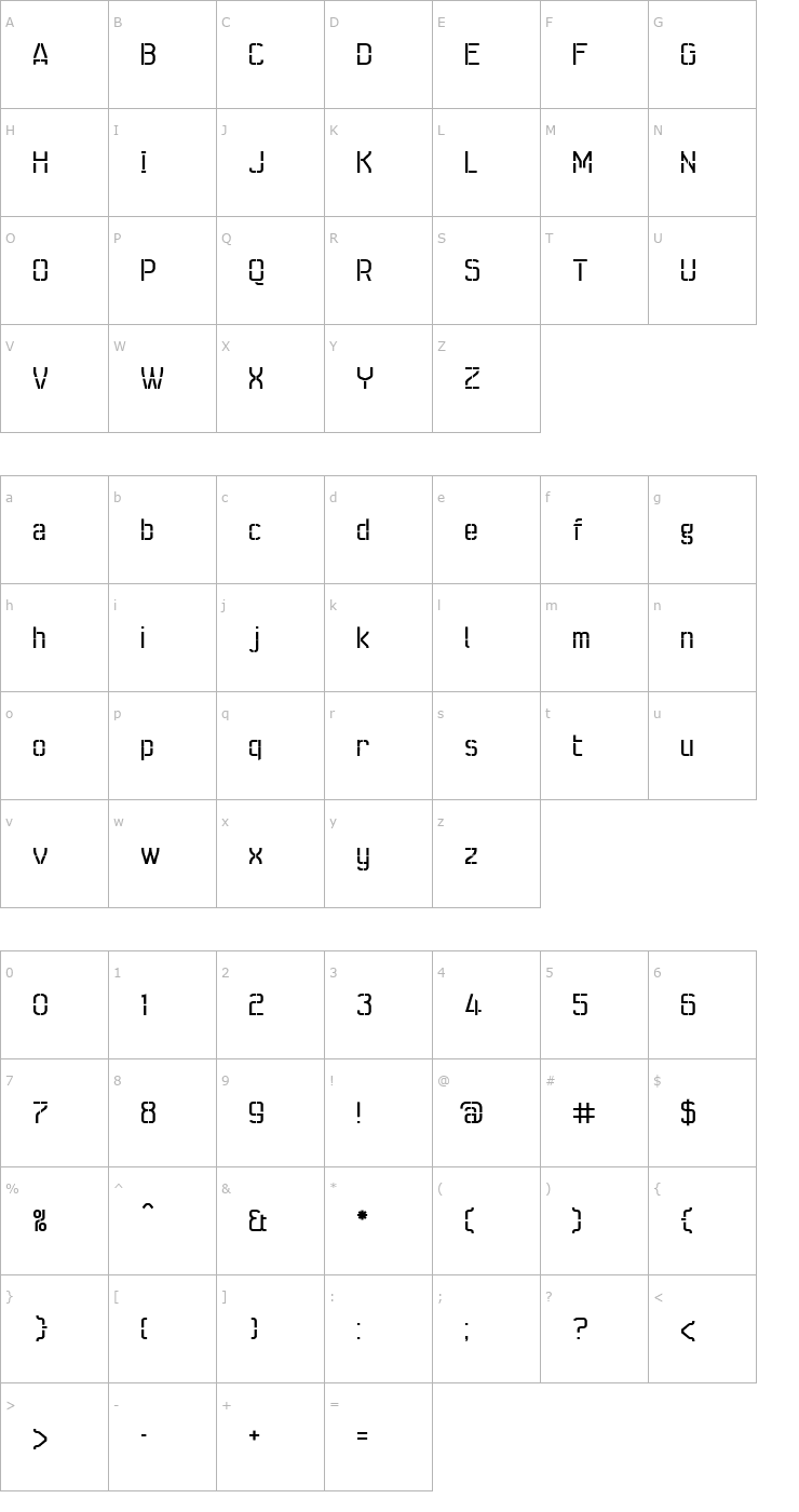 Character Map SeizeOpen Font