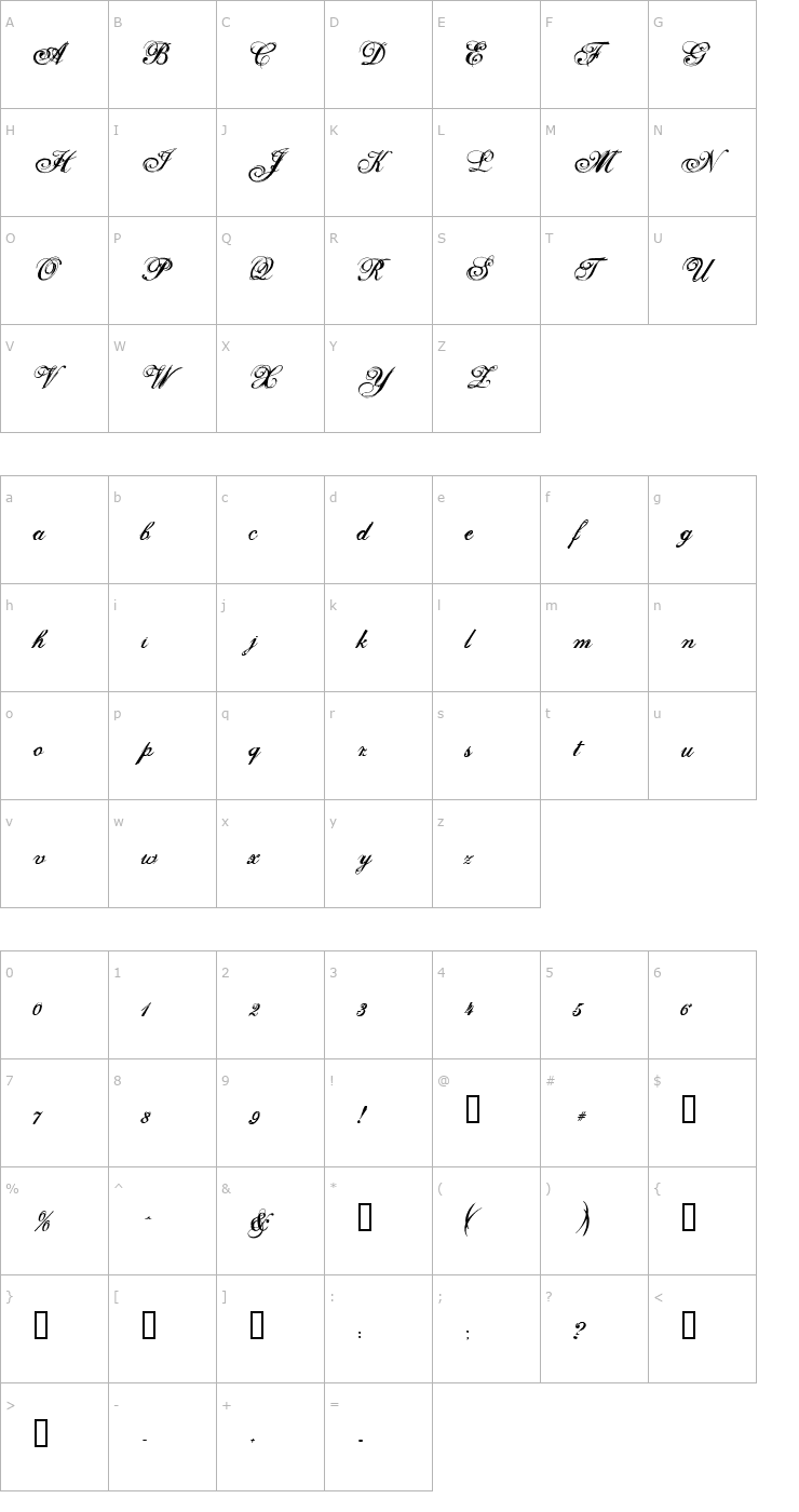 Character Map Selfish Font