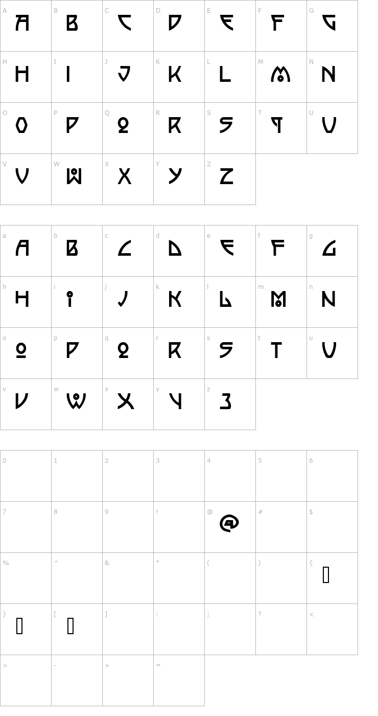Character Map Semiramis Font