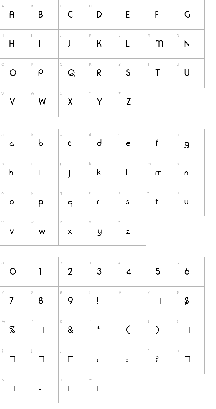 Character Map Serius SSi Font