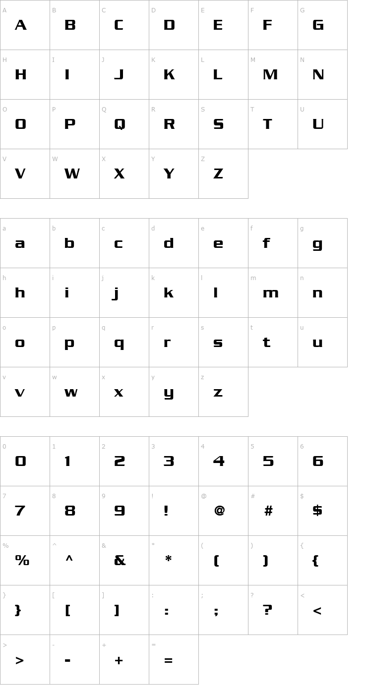 Character Map SerpentineMedium Font