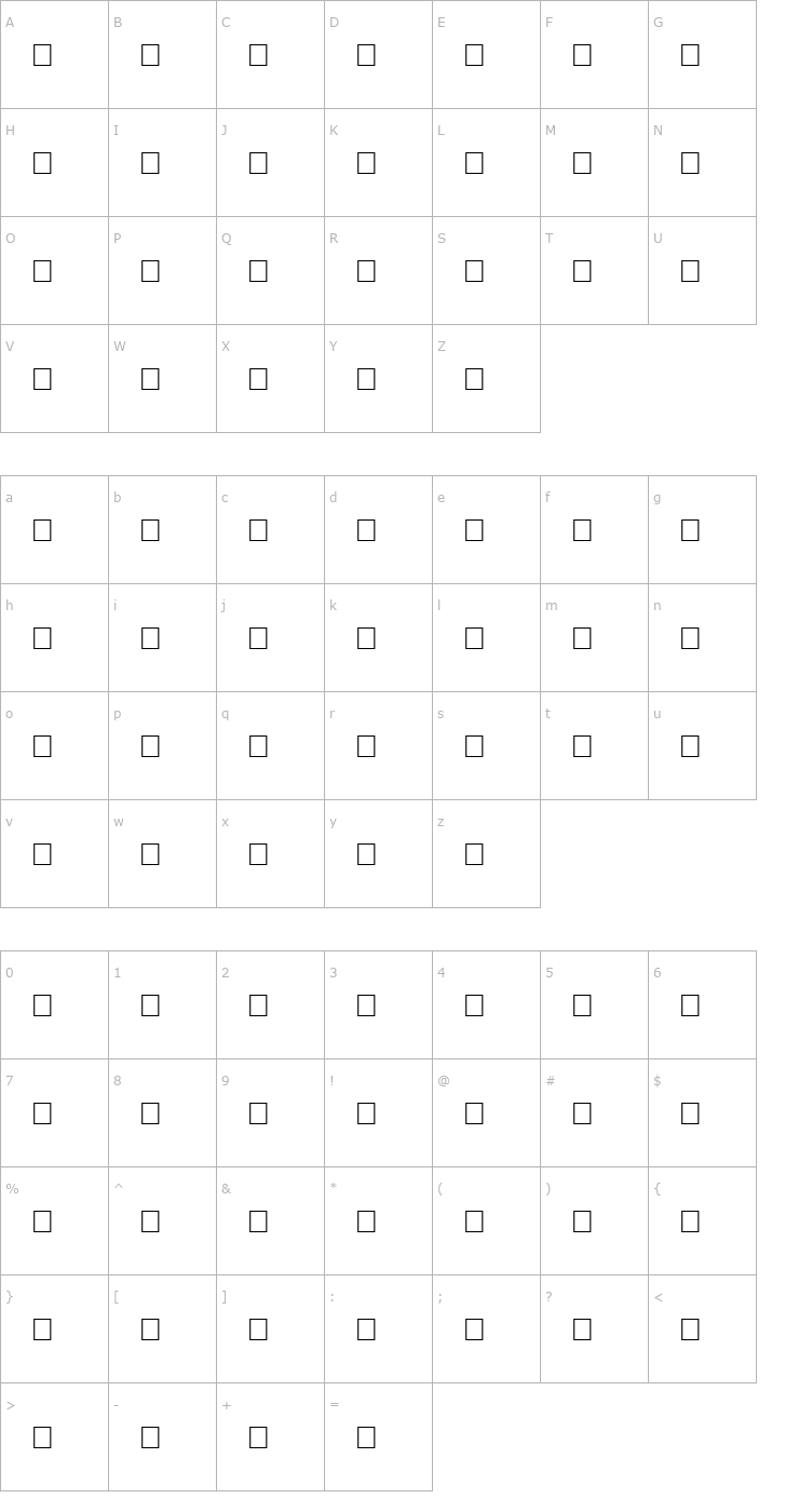 Character Map SEURAT Regular Font