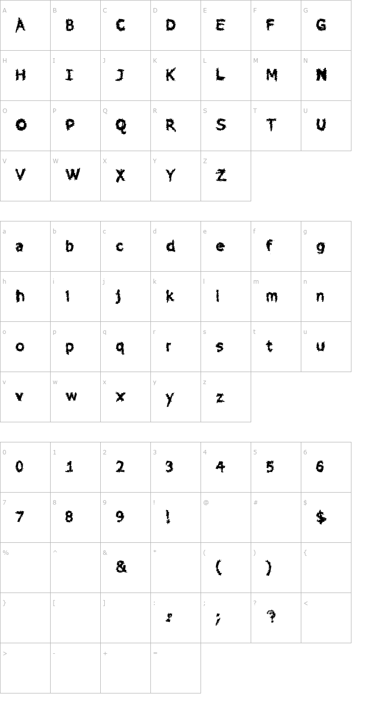 Character Map Sewer Sys Font