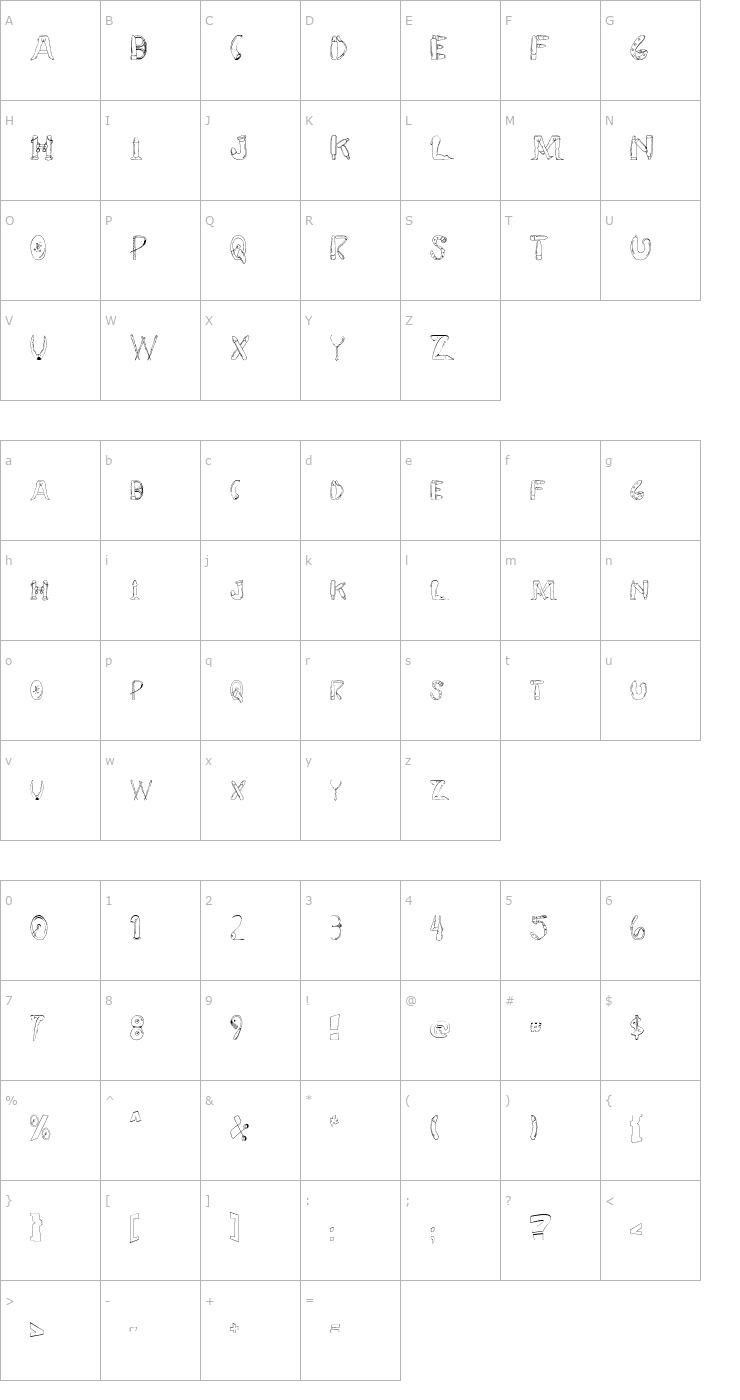 Character Map SEX FONT Font