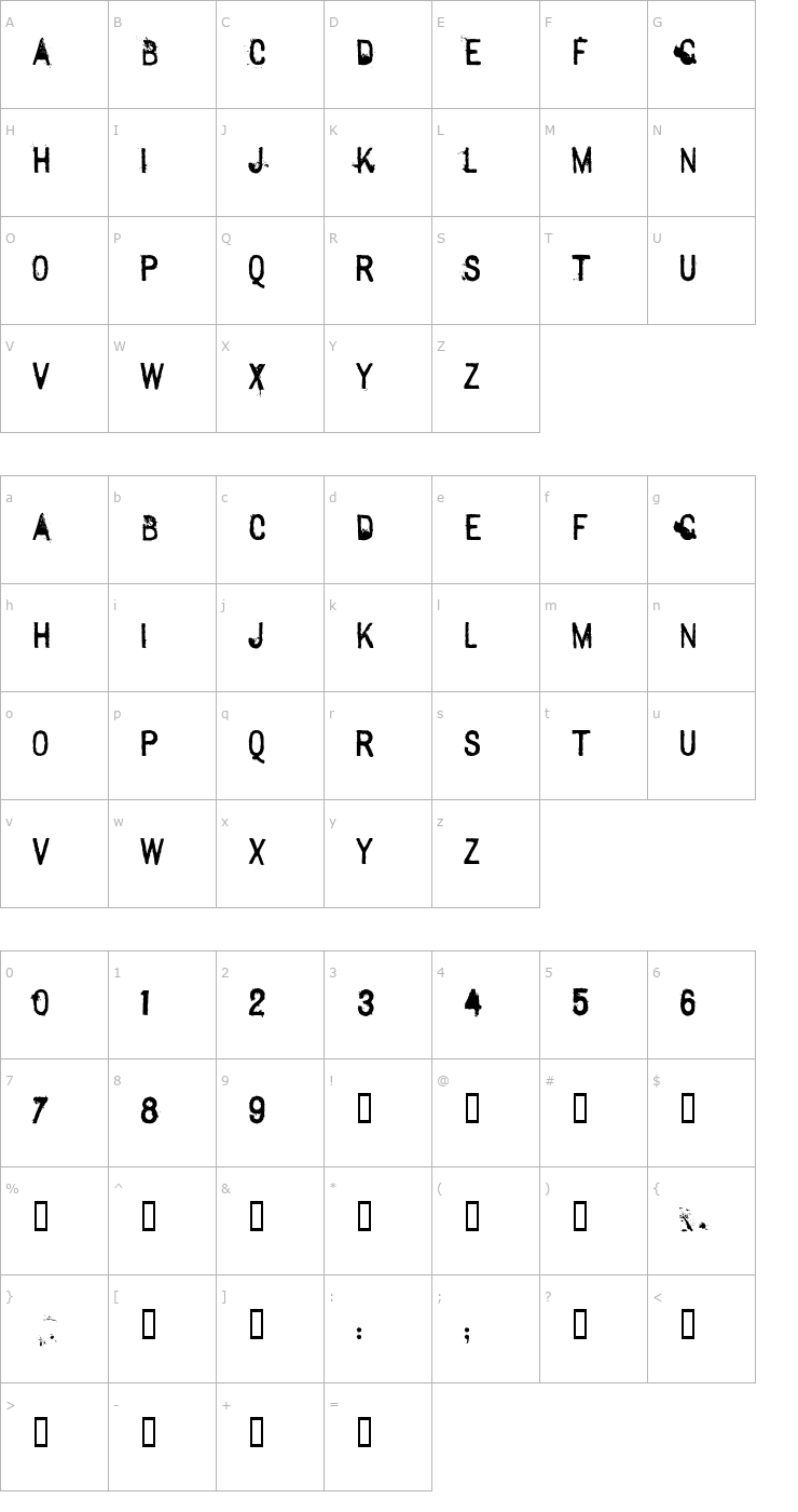 Character Map Sexton Sans Font