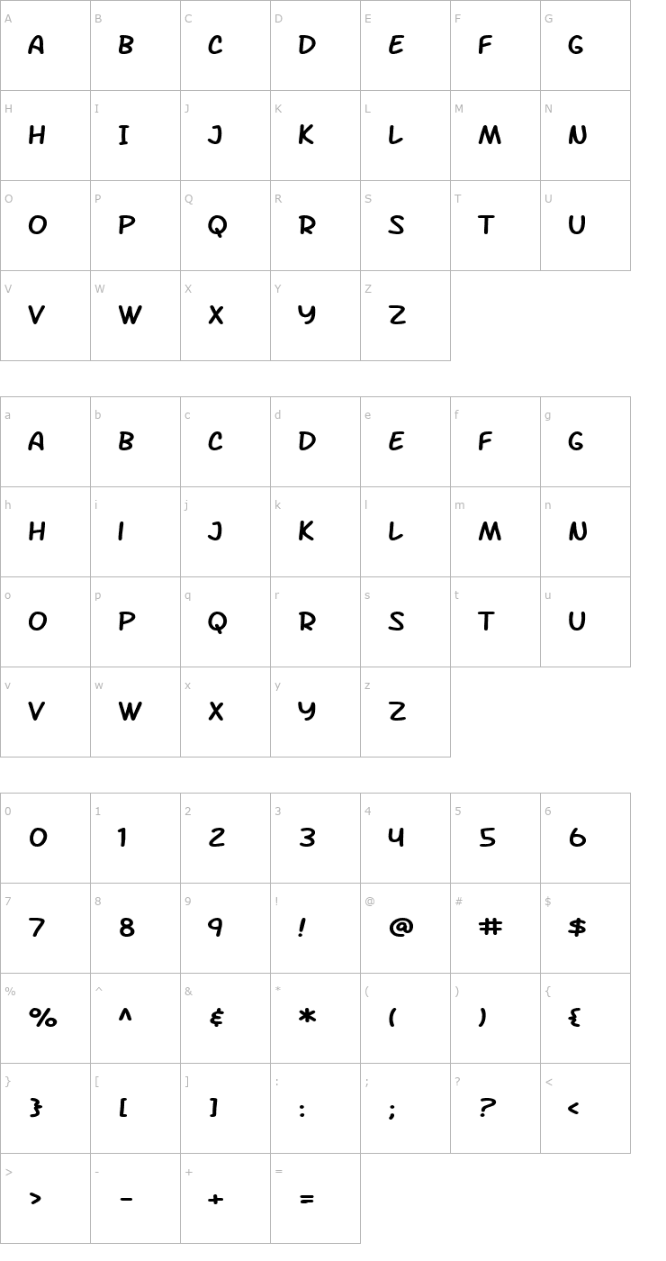 Character Map SF Arch Rival Extended Font