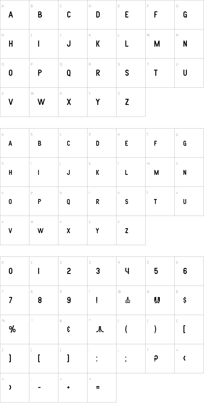 Character Map SF Atarian System Font
