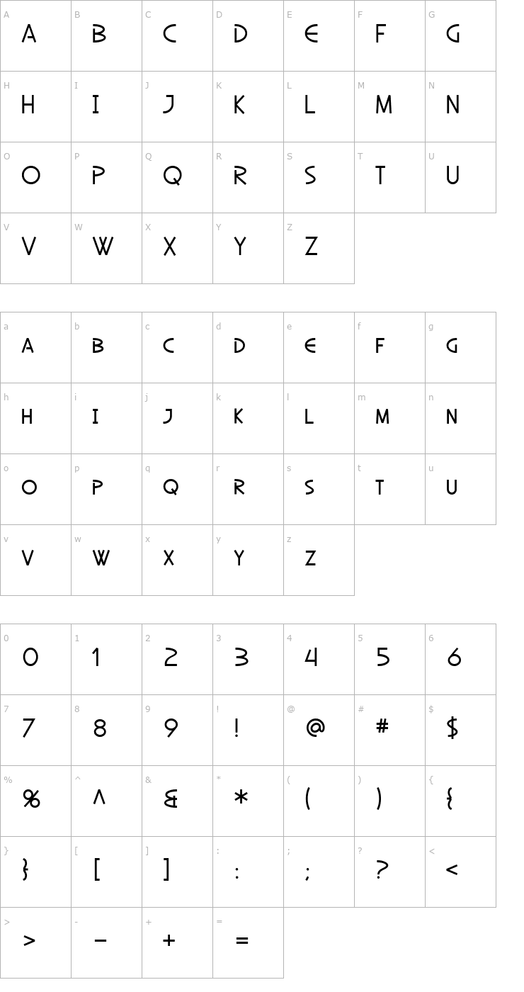 Character Map SF Diego Sans Font