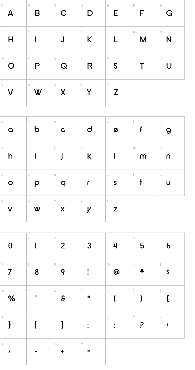 Character Map SF New Republic Bold Font