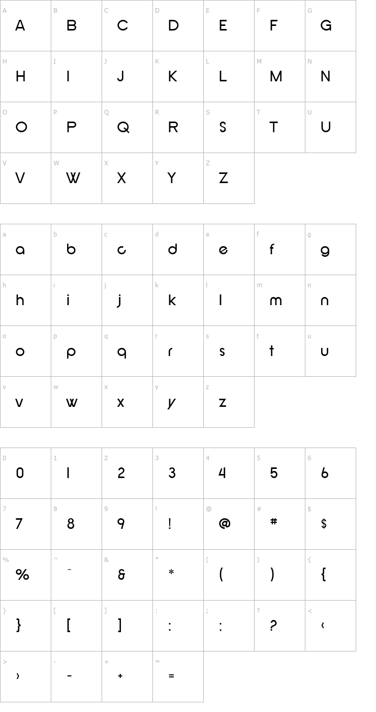 Character Map SF New Republic Font