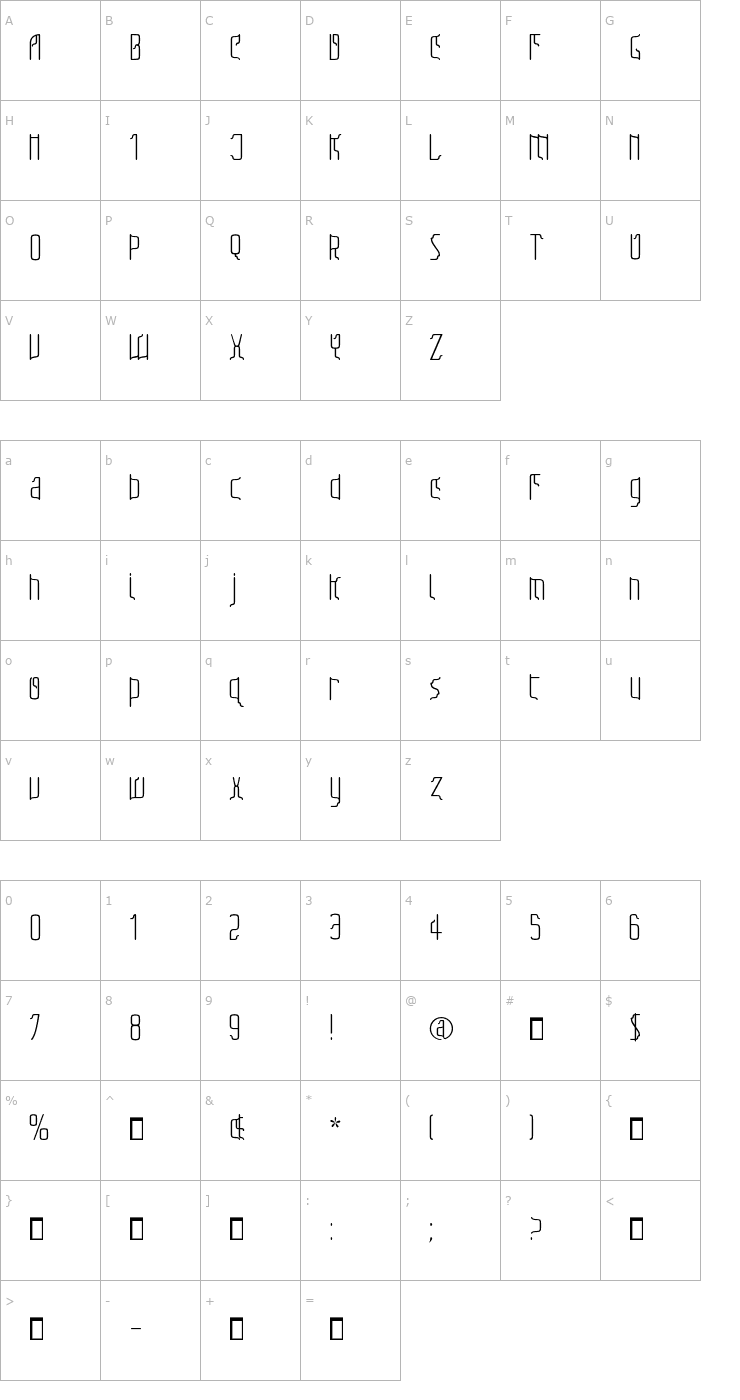 Character Map Sfilth Font