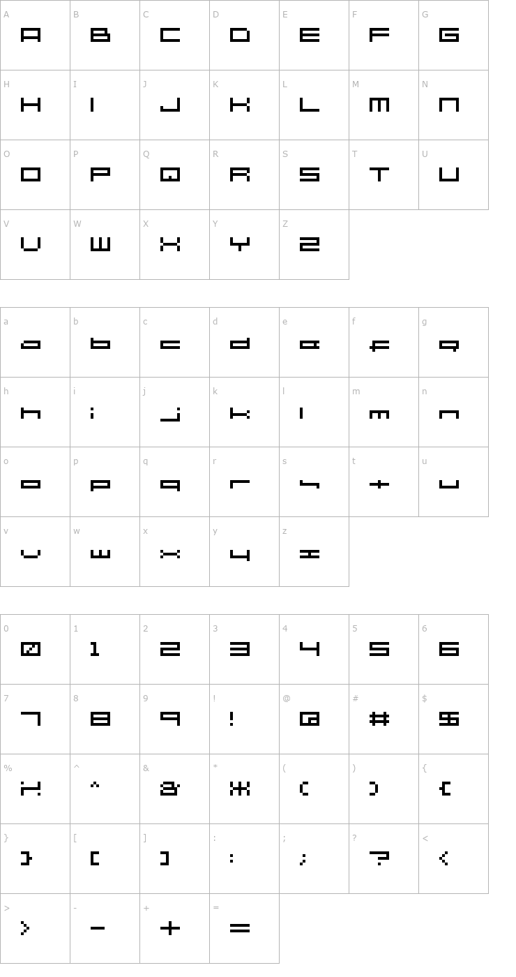 Character Map SG06 Font