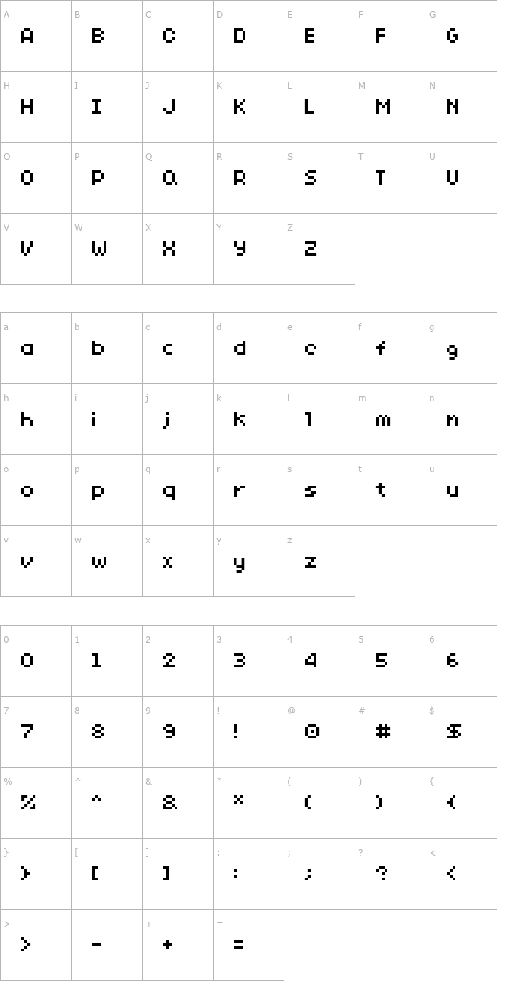 Character Map SG10 Font