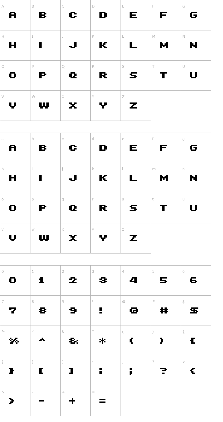 Character Map SG14 Font
