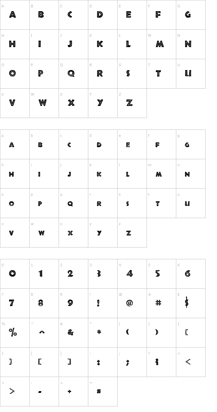 Character Map Shakazulu Font
