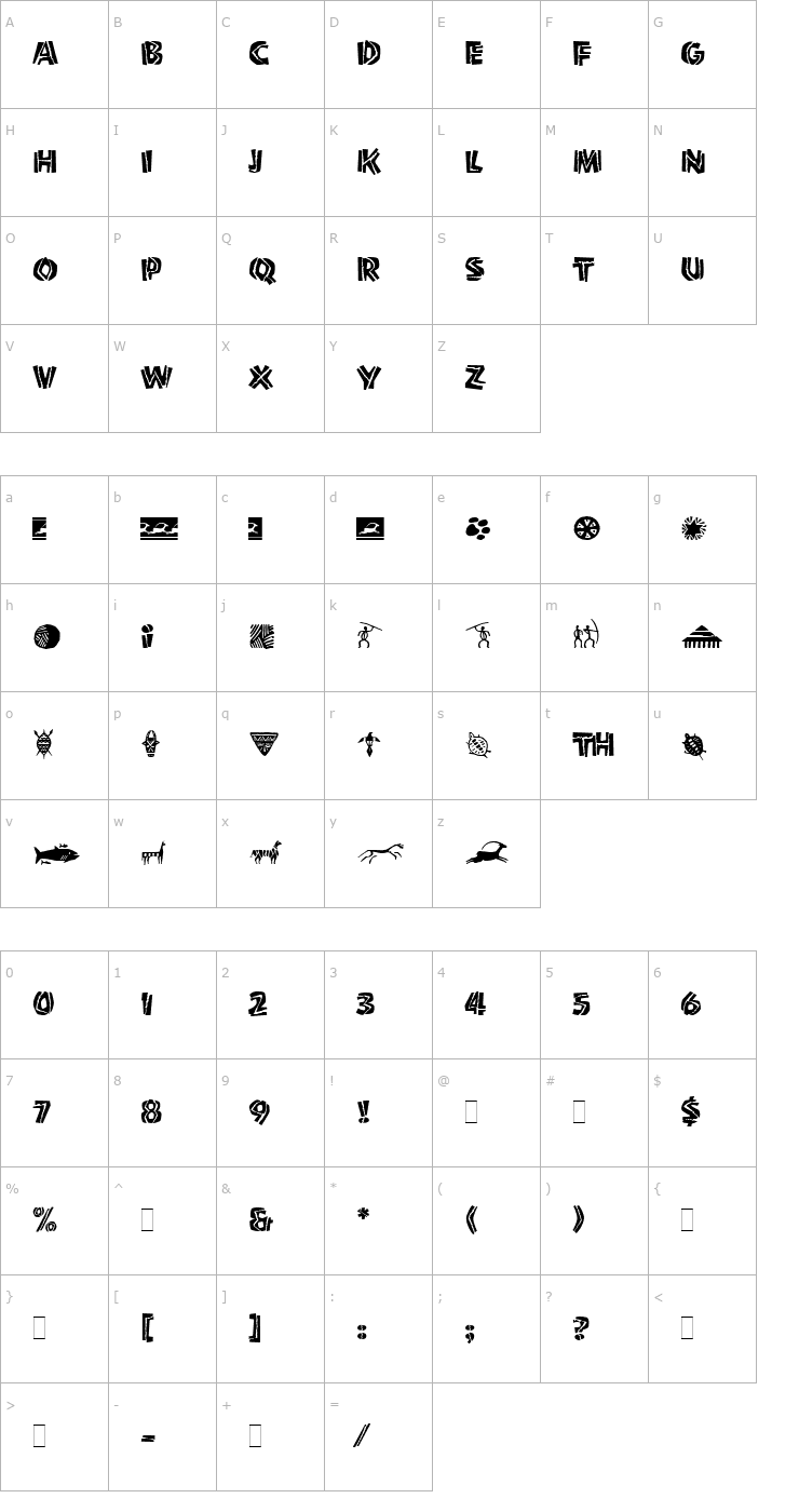 Character Map Shaman LET Plain1.0 Font