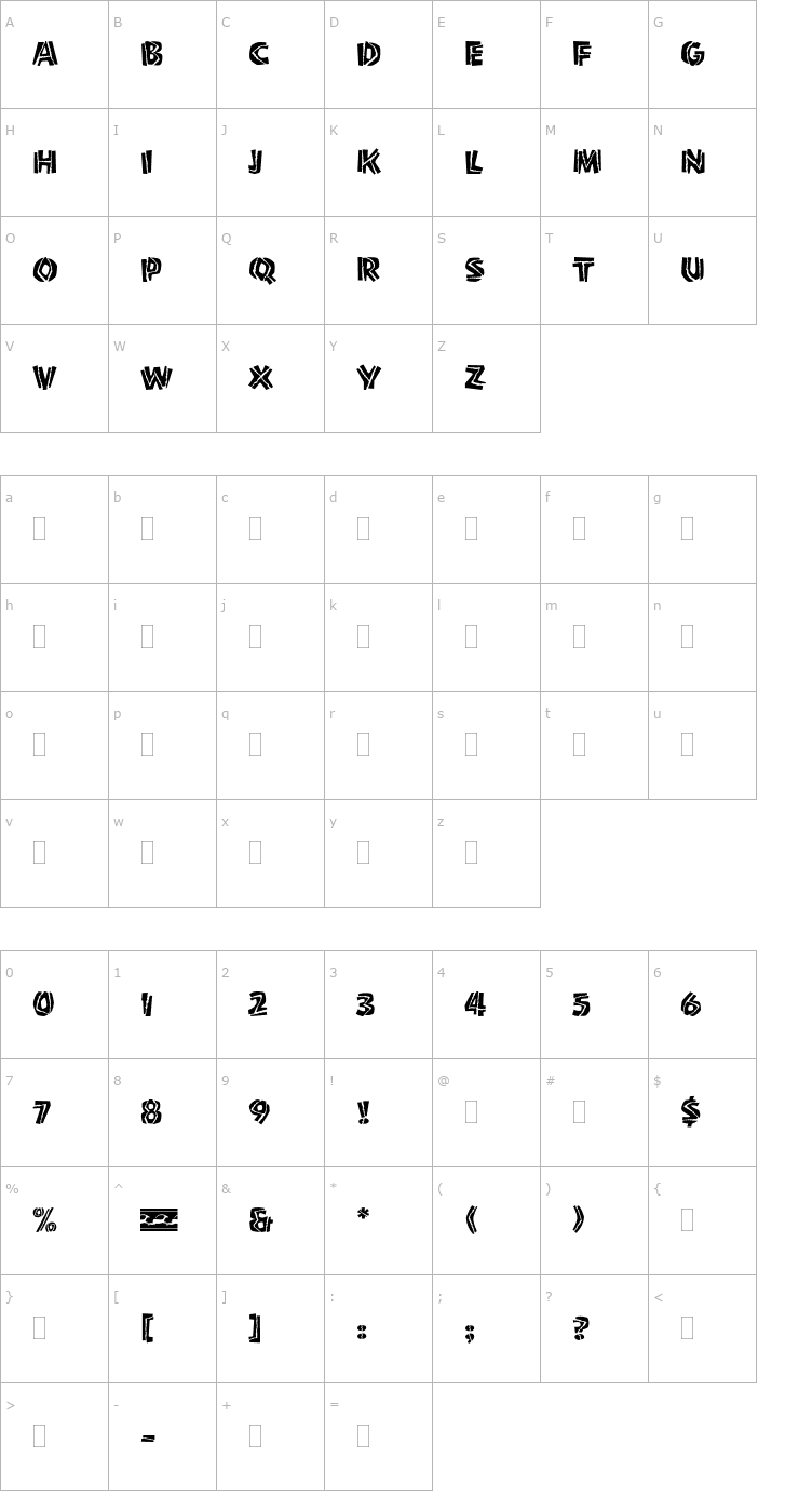 Character Map ShamanPlain Font