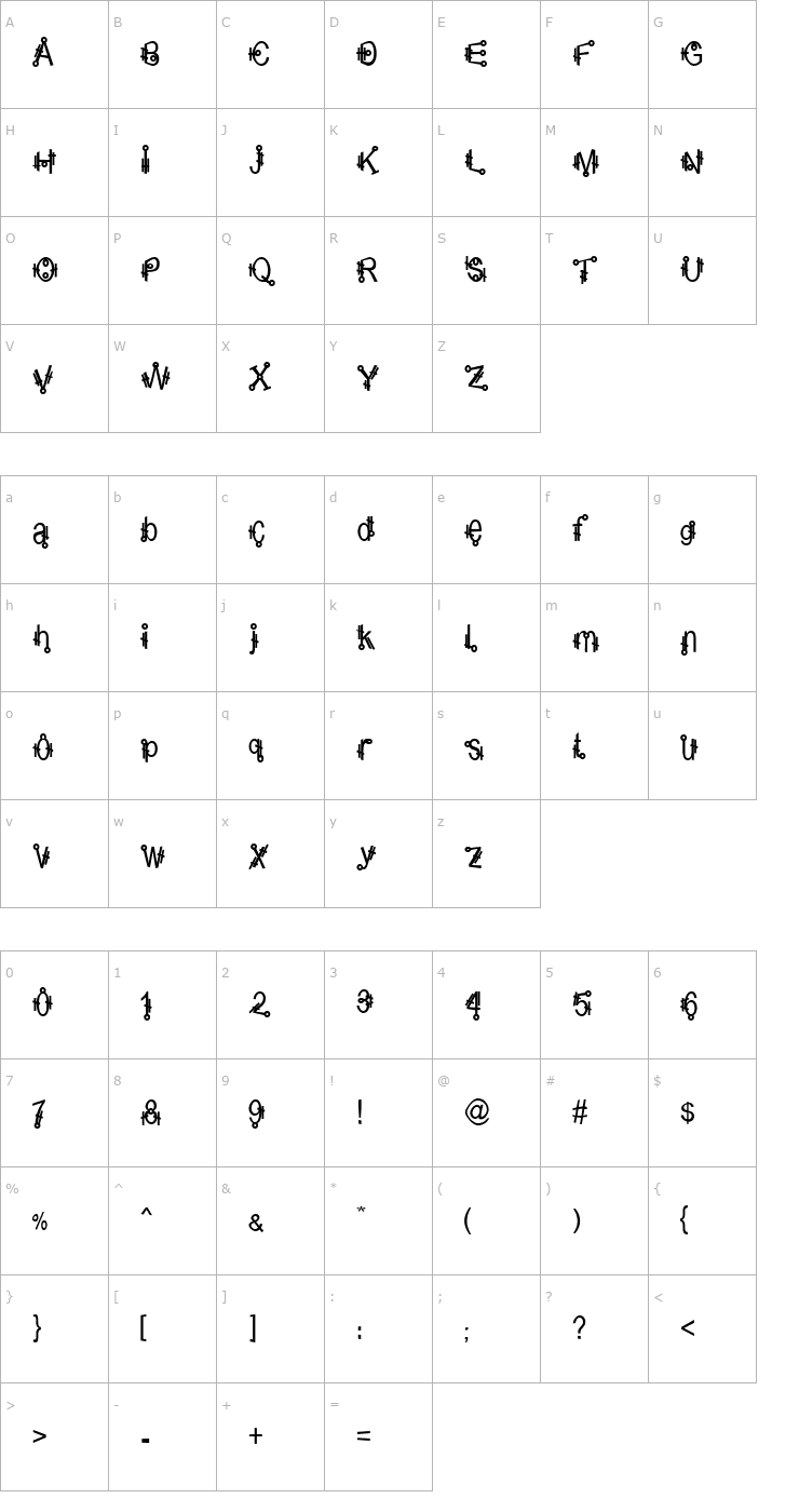 Character Map Shamantics Font