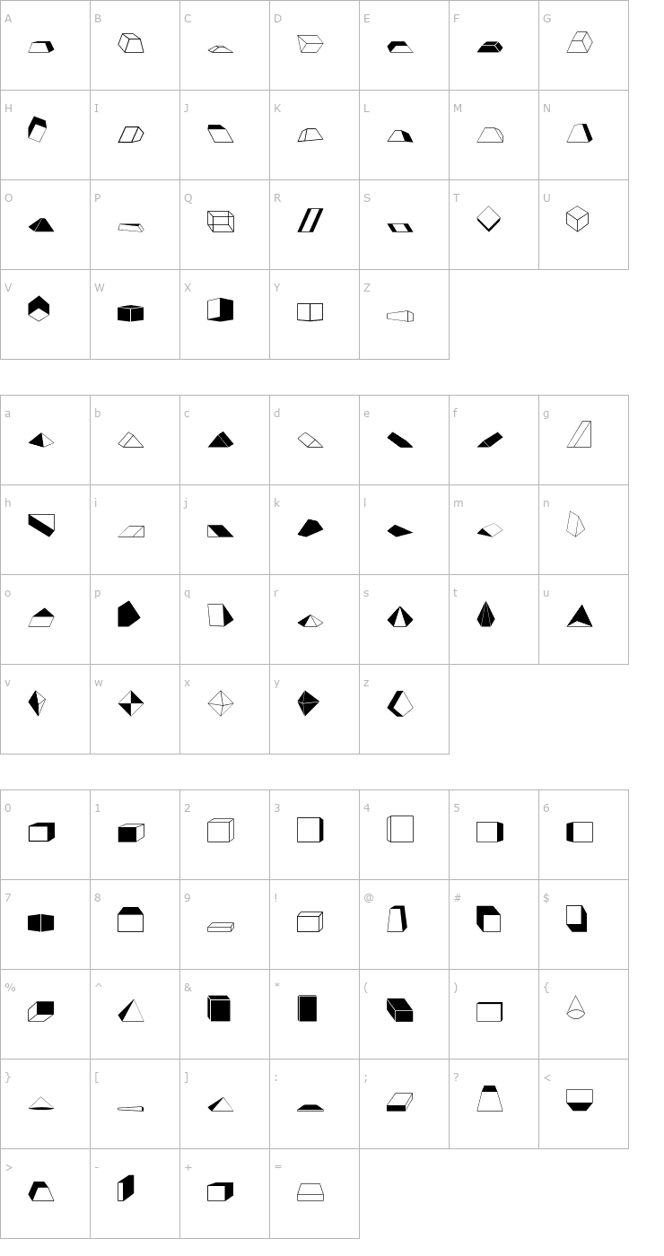 Character Map Shapes2 Font