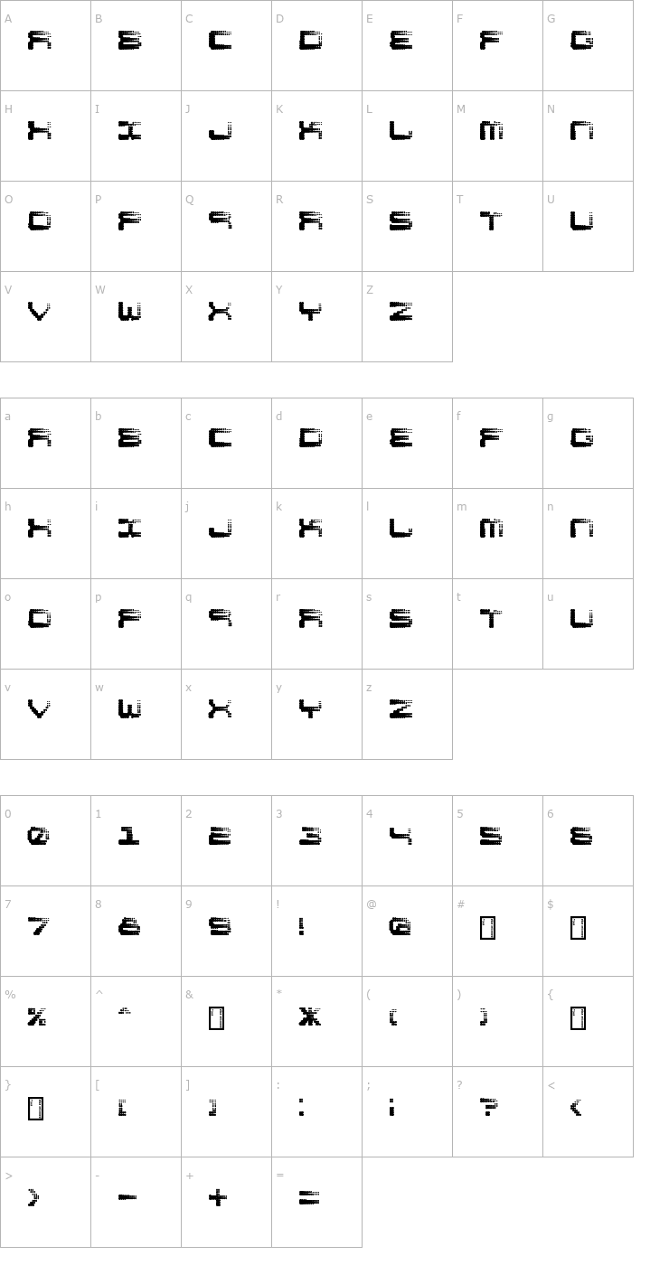 Character Map Shift Font