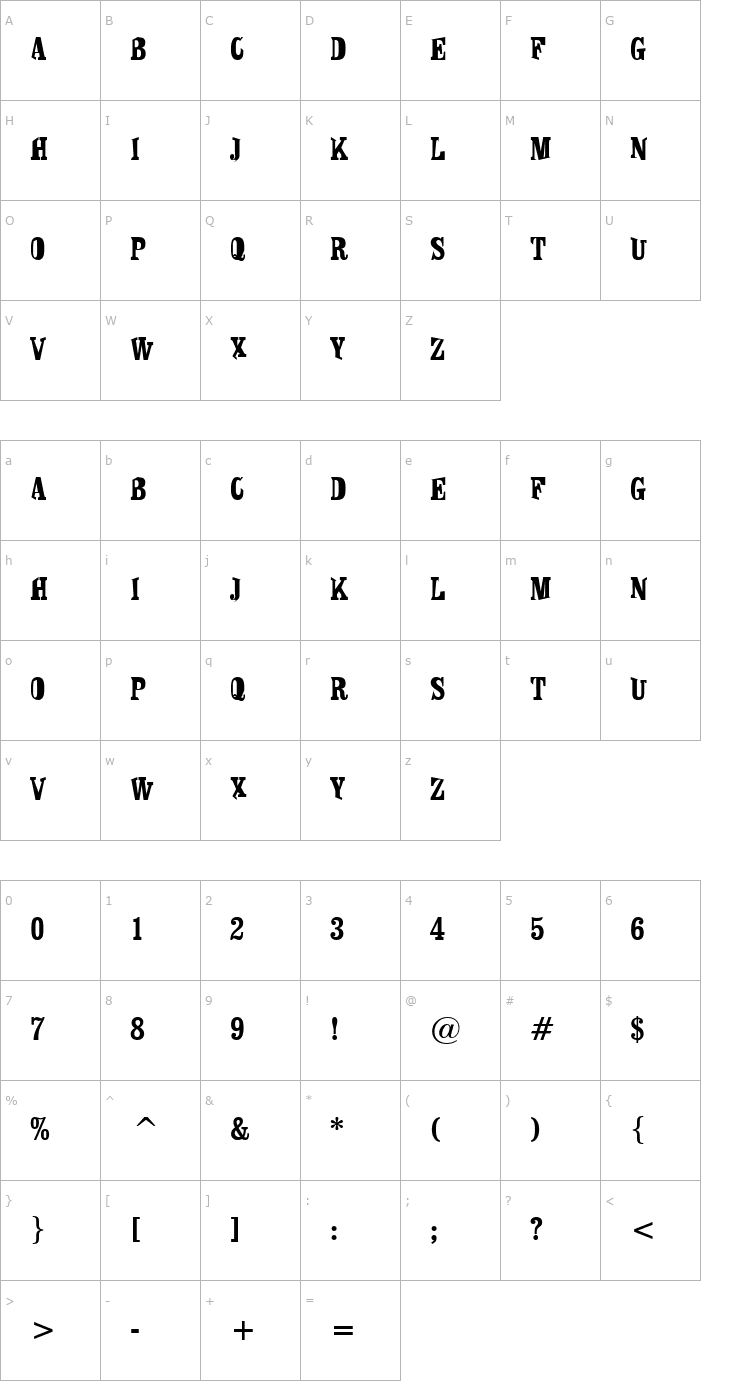 Character Map Shirt Font