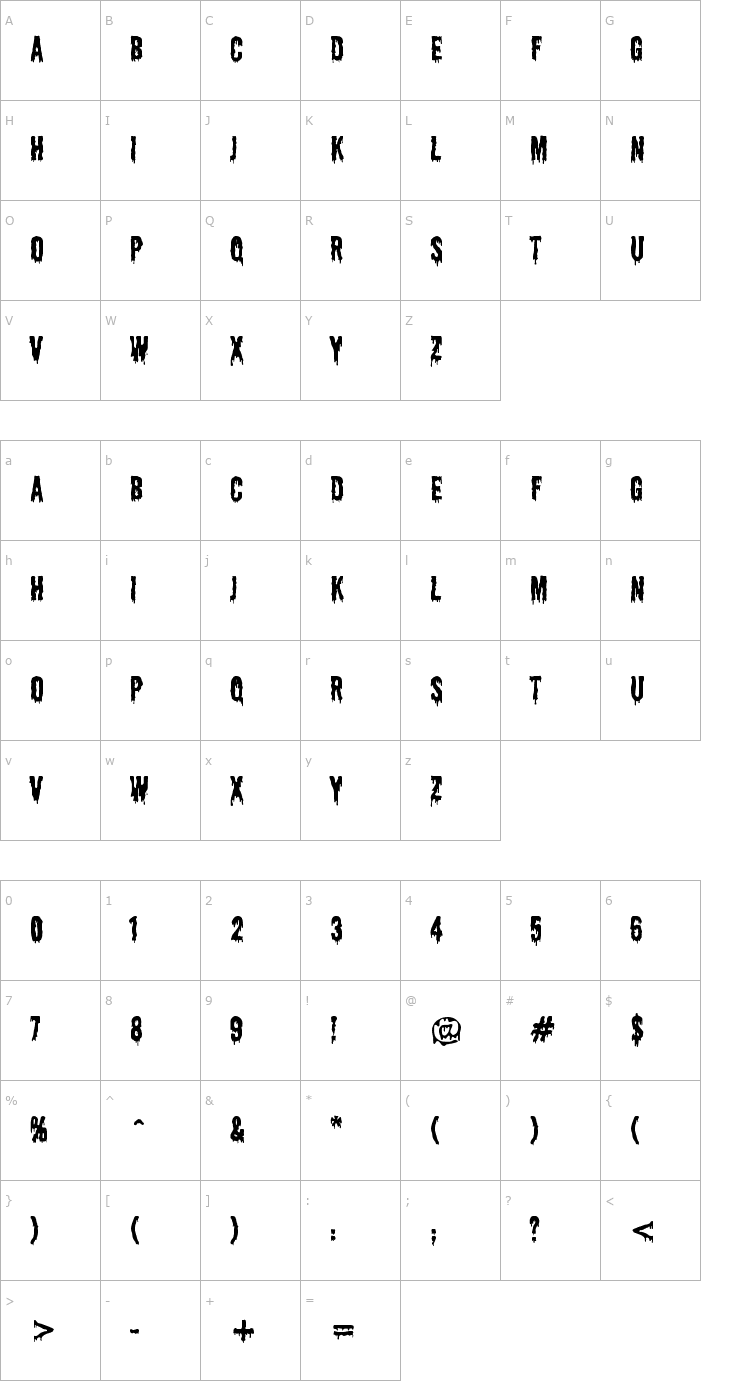 Character Map Shlop Font