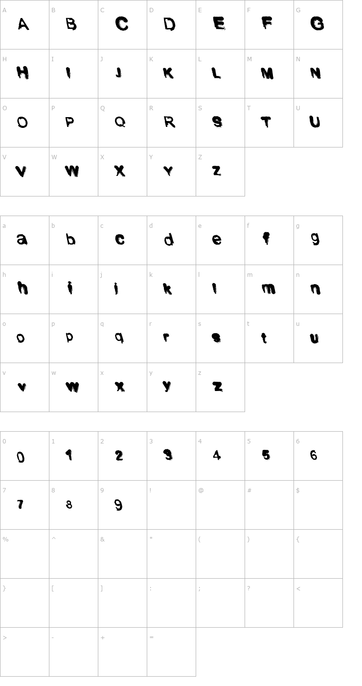 Character Map Shodo Font