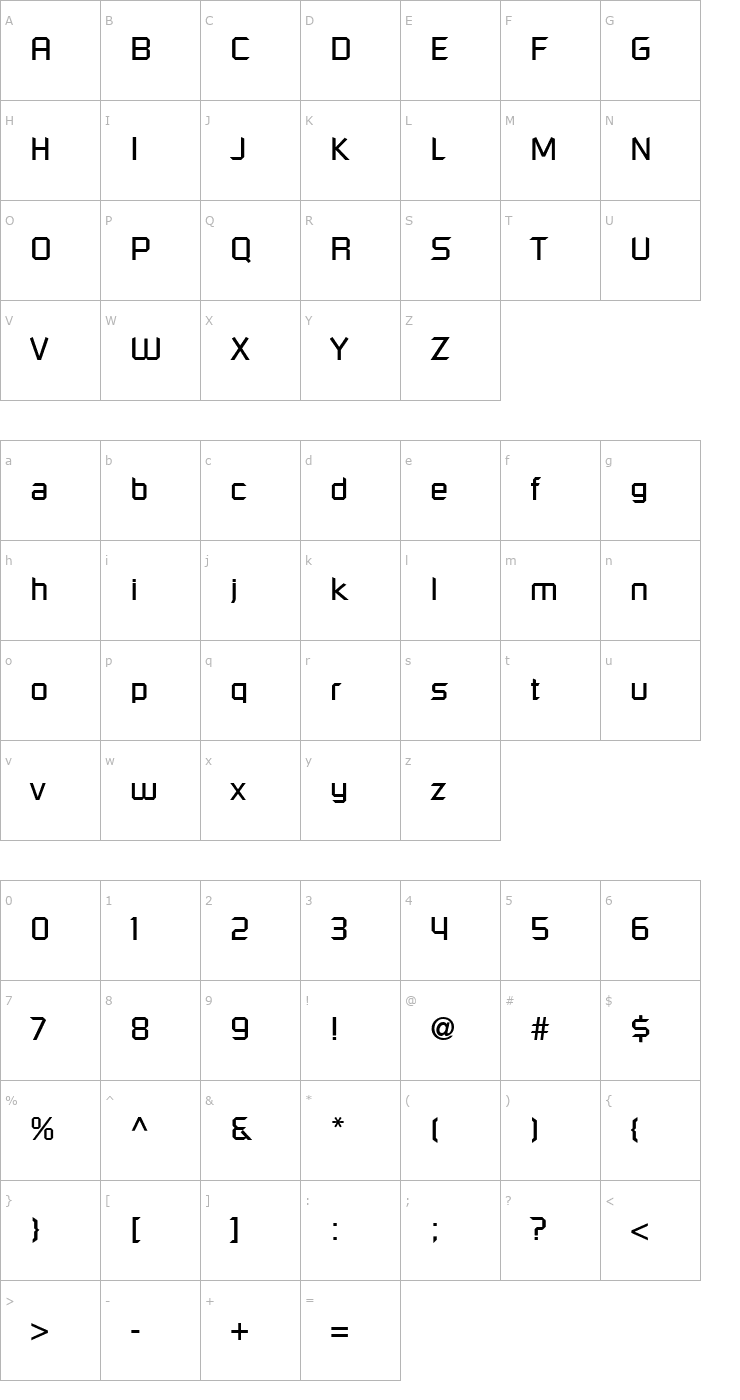 Character Map Shoestring SSi Font