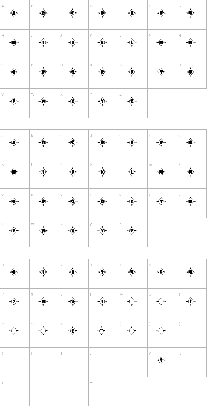 Character Map Shopping Center JL Font