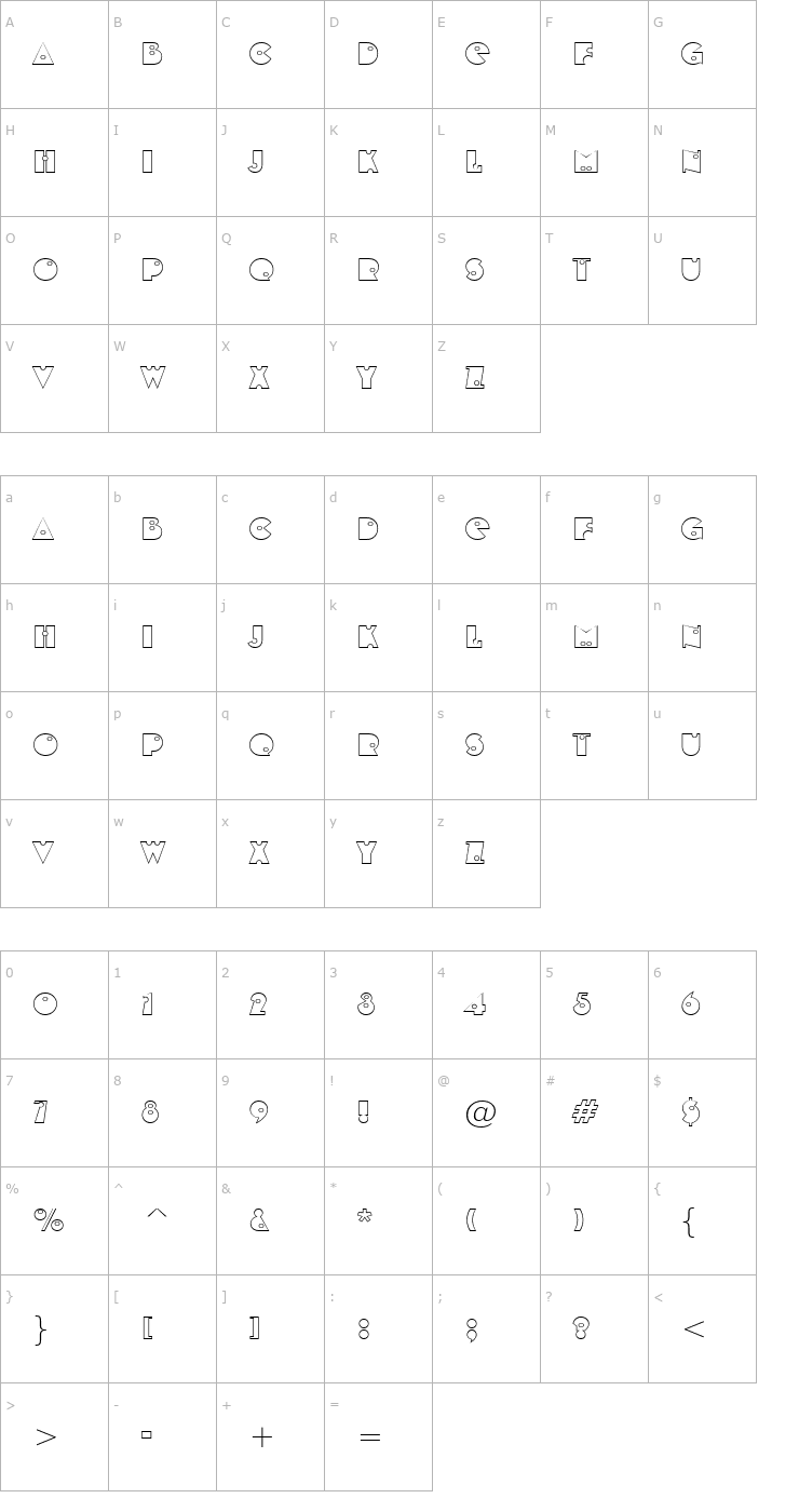 Character Map Shot Shell Open Caps Font