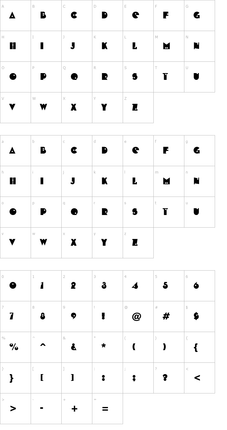 Character Map ShotShell Font