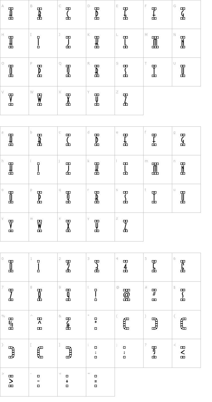 Character Map Showtime Font