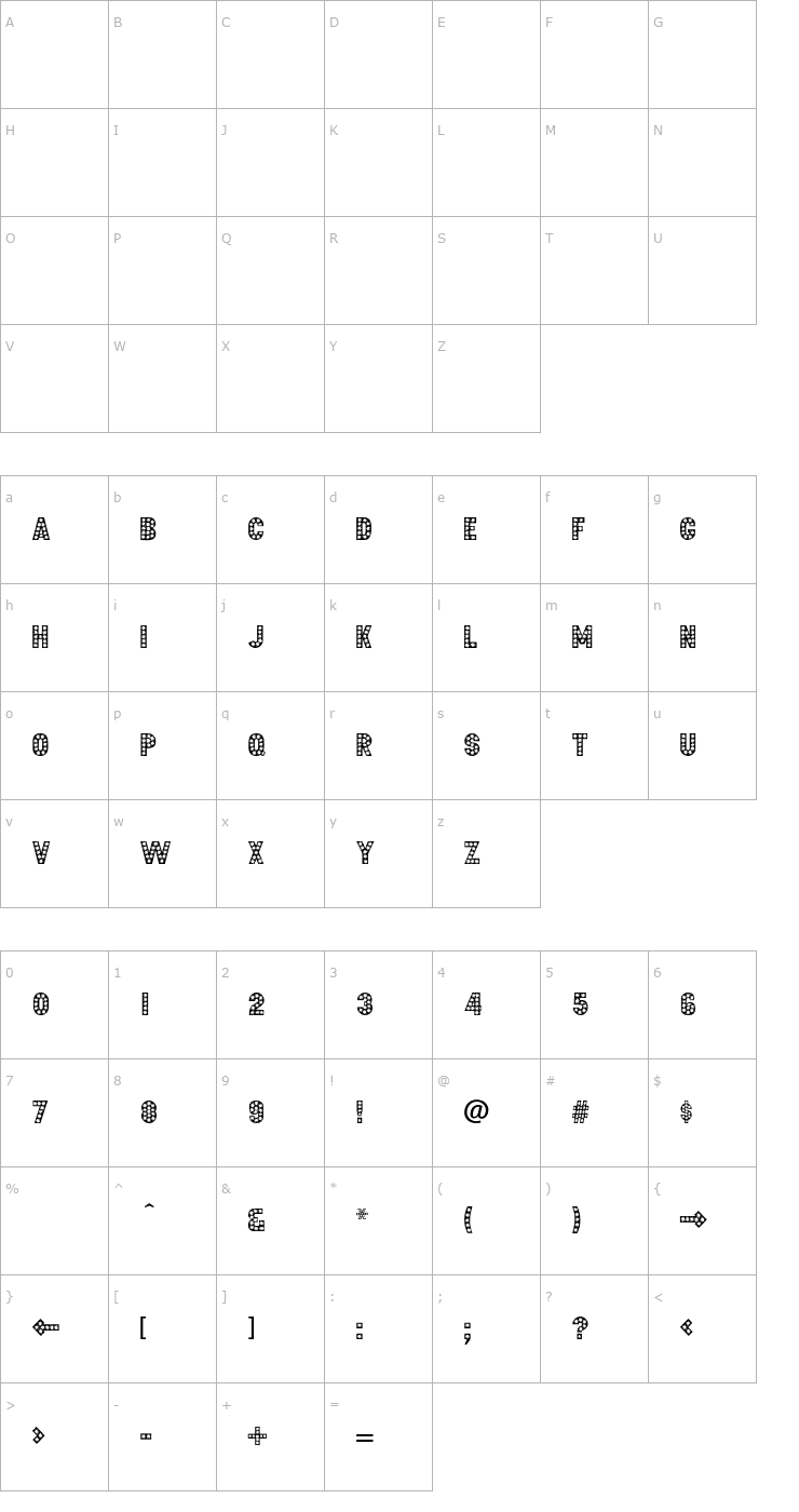 Character Map Showtime-Normal OTF Font
