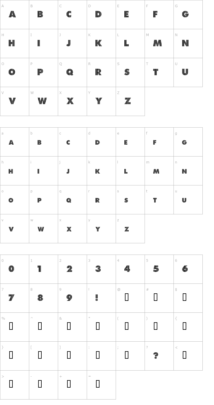 Character Map Shredded for you Font