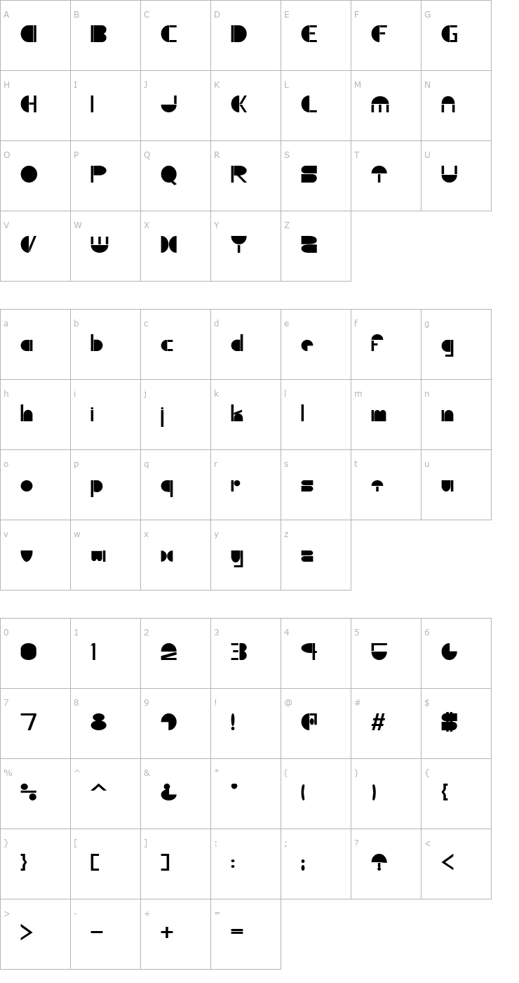 Character Map Shroom Bold Font