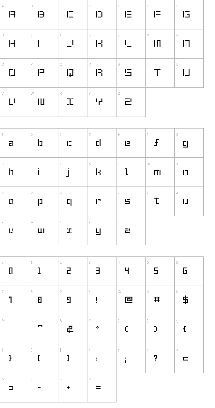 Character Map Shuin Sans Font