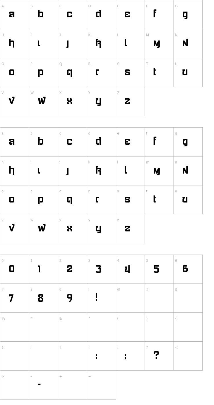 Character Map Siamese Katsong Font