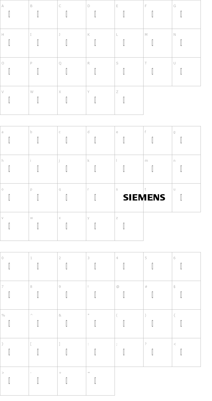 Character Map Siemens Logo Font