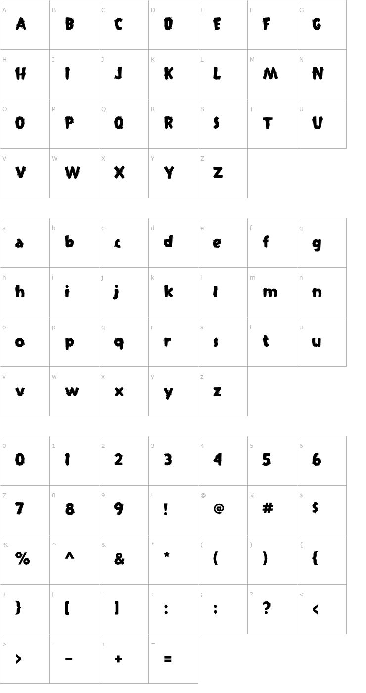 Character Map Siesta Medium OTF Font