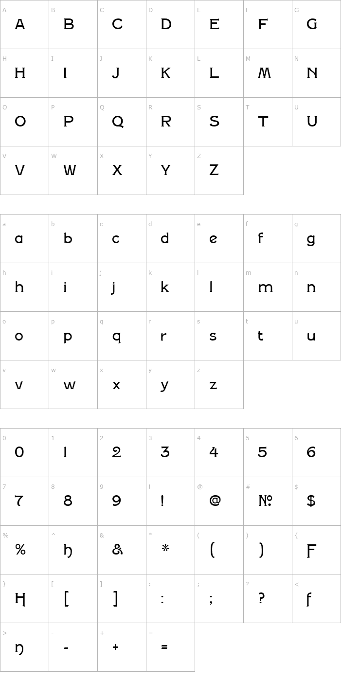 Character Map Silentina Movie Font