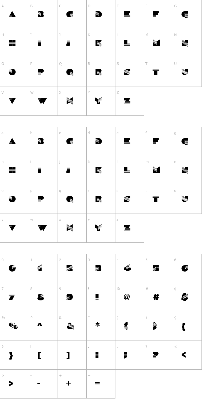 Character Map Silicon Regular Font