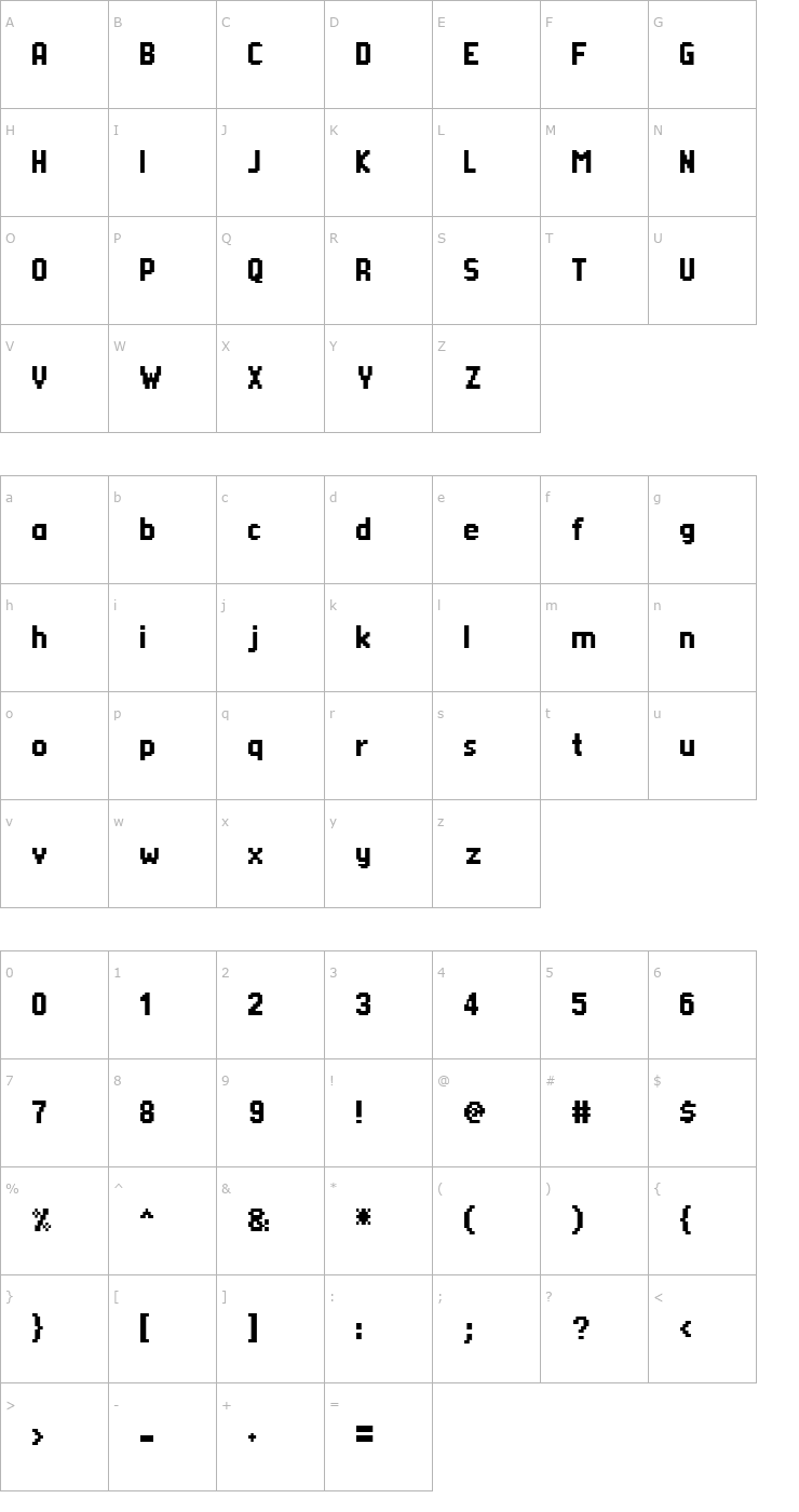 Character Map Silom Font