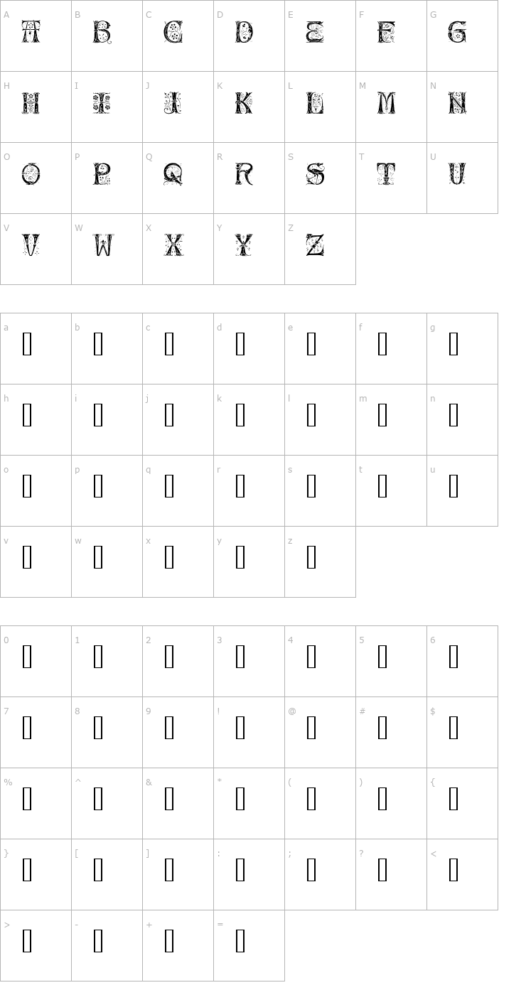 Character Map Silvus Font